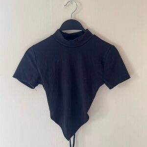 Forever 21 Black Ribbed Crop Top